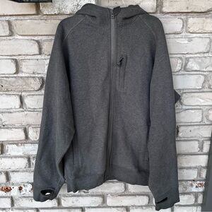 Men gray lululemon heavy jacket with thumb holes
